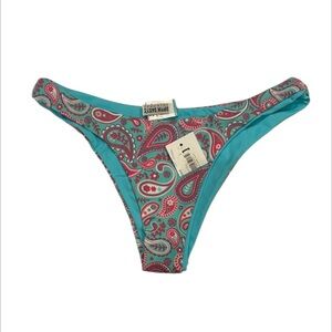 Dippin' Daisy's blue paisley String bikini swim bottom separates size medium NWT